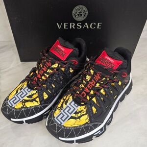 Versace Black and Yellow Athletic Shoes